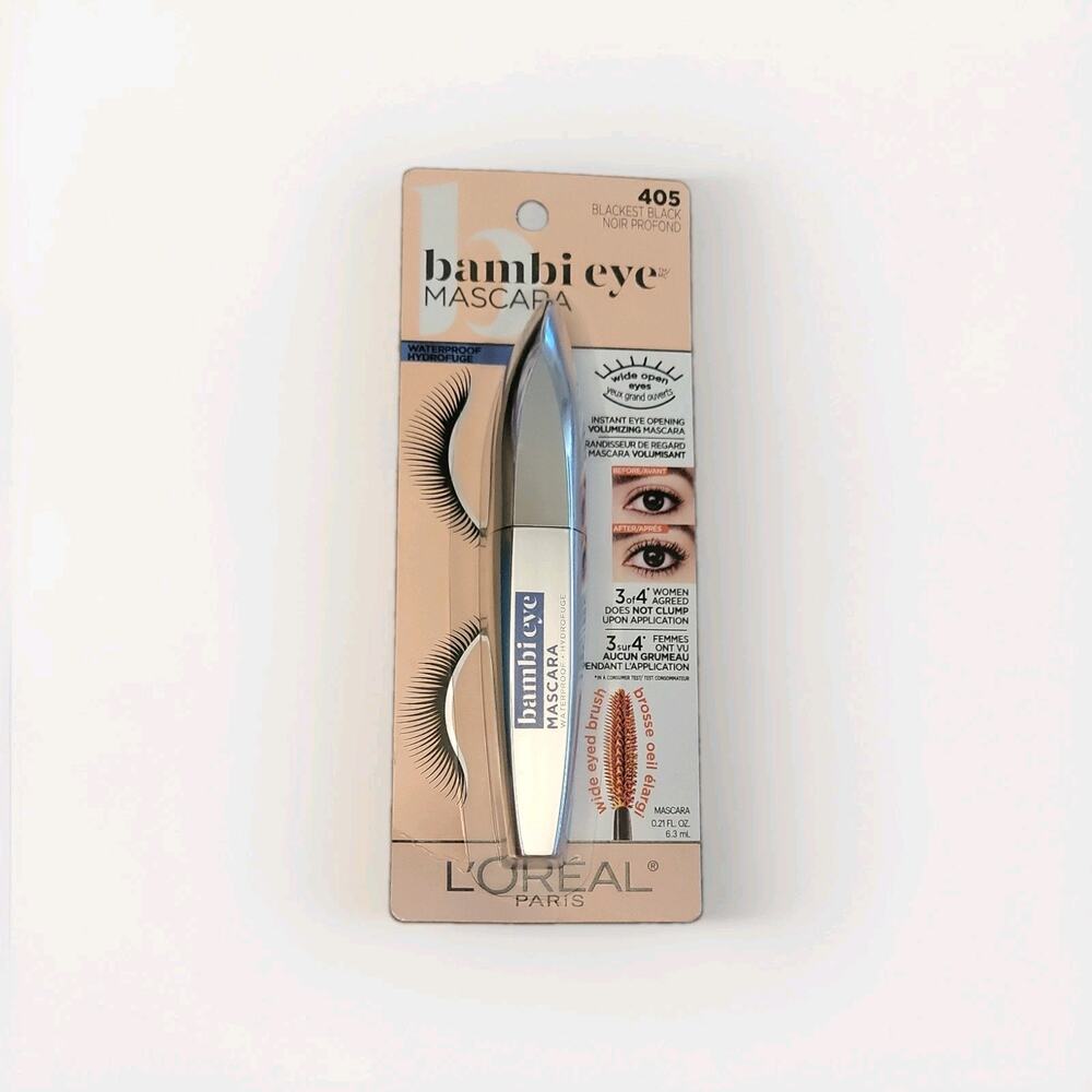 L'Oreal Paris Bambi Eye Waterproof Mascara 405 Blackest Black 0.21 fl oz